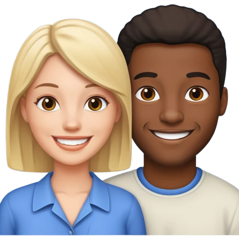 Black guy and white girl emoji