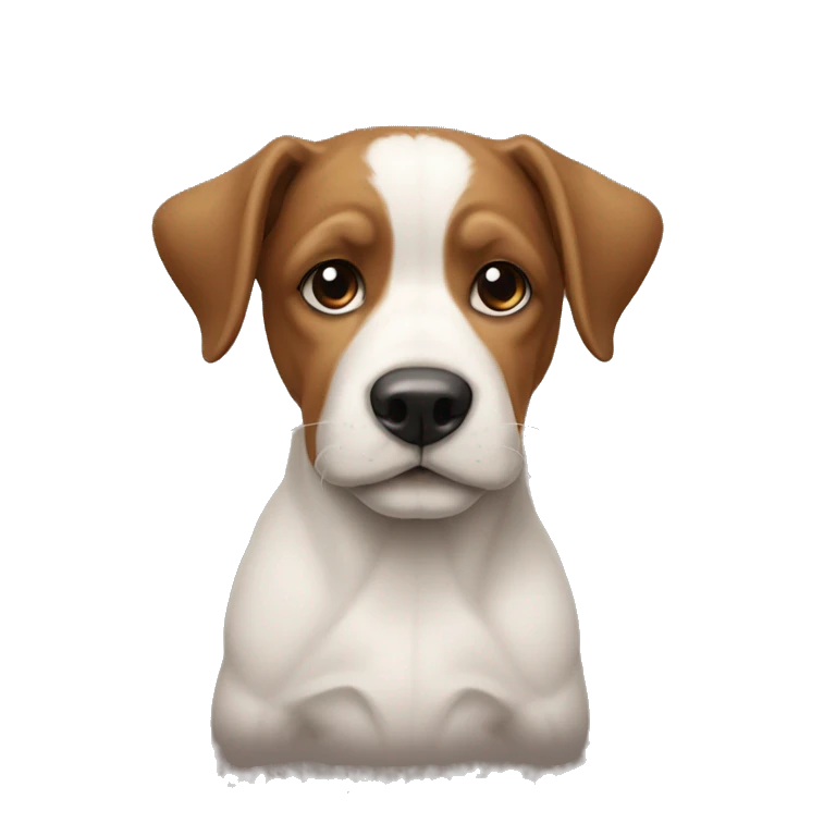 Un petit chien avec un nœud sur la tête  emoji