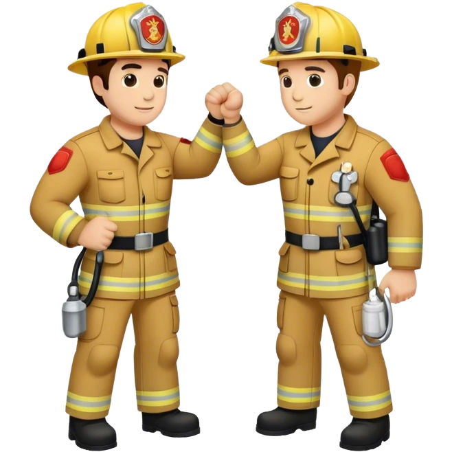 A fireman and a medical making fist bump  emoji