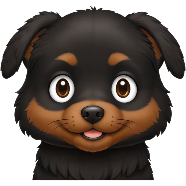 a little cute black dog saying "默默哒" emoji