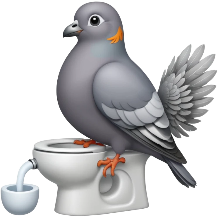 Fat pigeon on toilet emoji