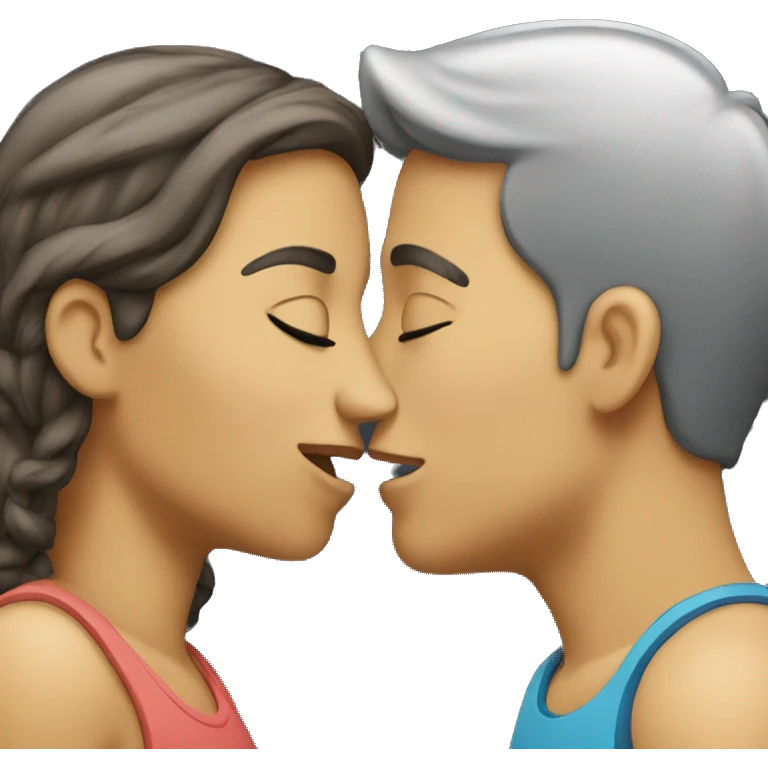 male and female kissing  emoji