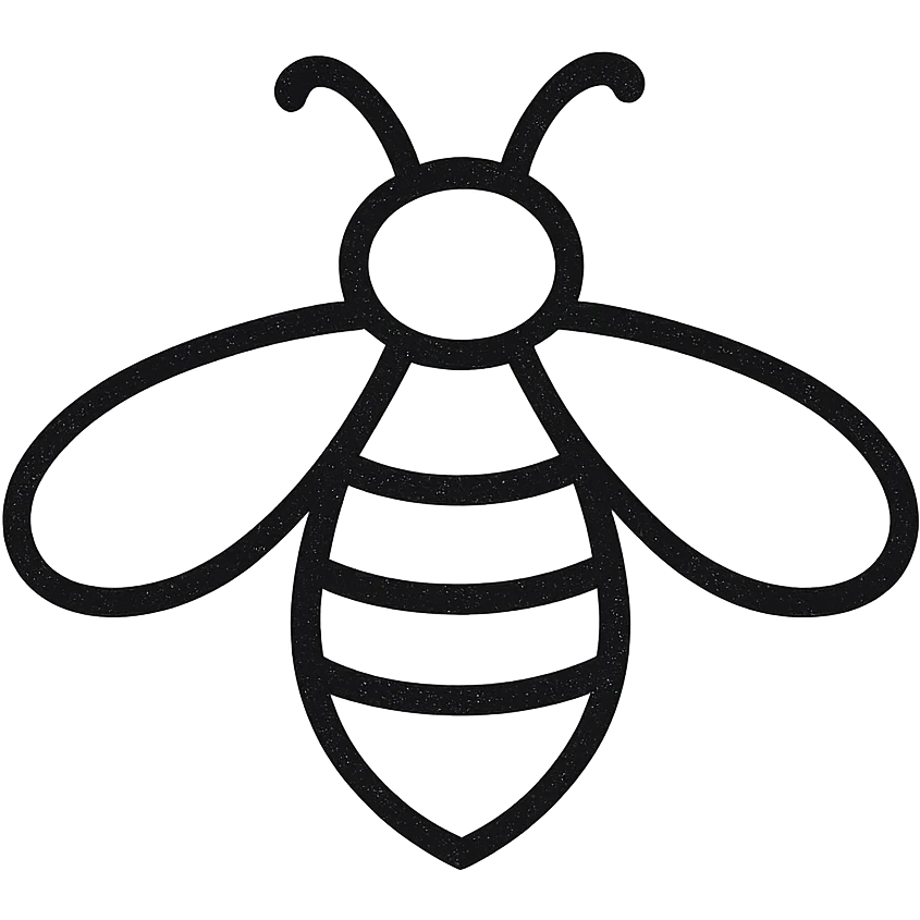 hand-drawn outlined bee icon emoji