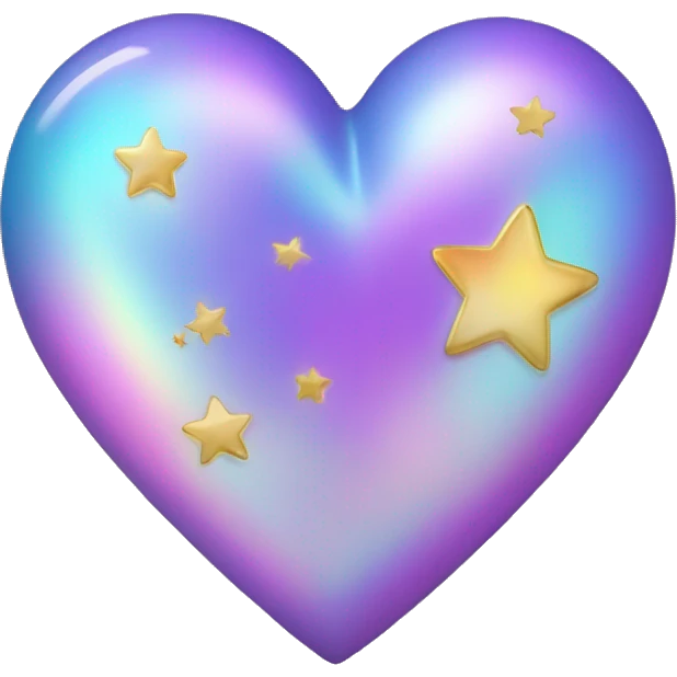 Iridescent heart with stars emoji