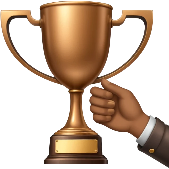 hand holding trophy emoji