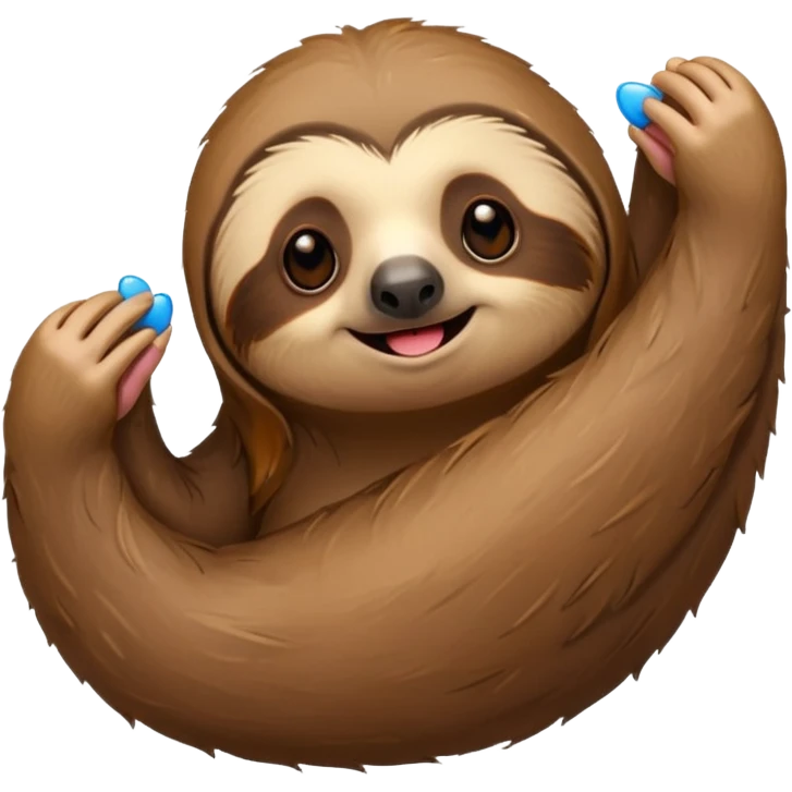 A sloth acting cute with ❤️ emojis emoji