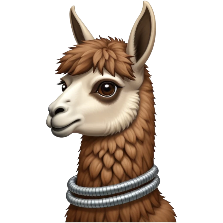 llama with steel resilient coil around the neck emoji