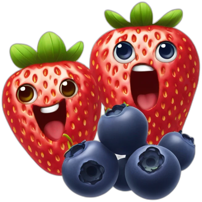 Strawberry, raspberry, blueberry emoji