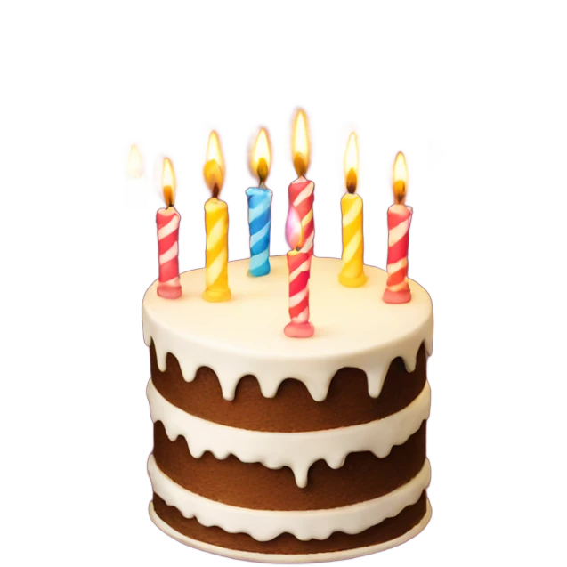 birthday cake with a lot of candles emoji