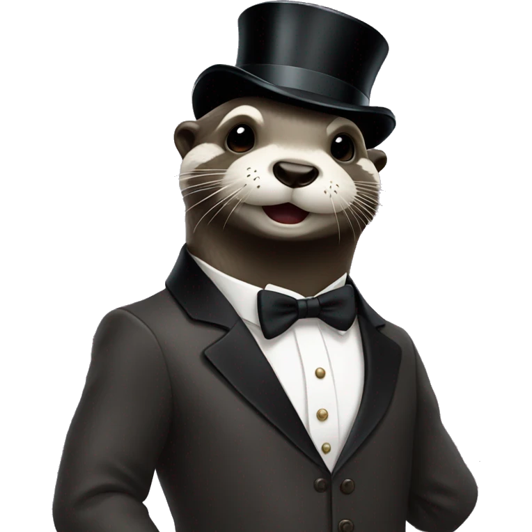 Otter dressed as monopoly man emoji