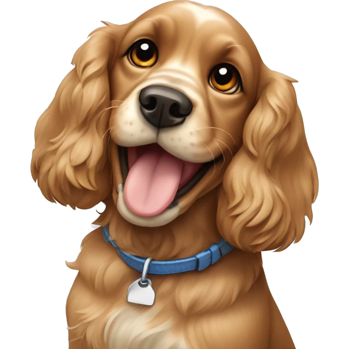 Cocker Spaniel dog scratching your neck emoji
