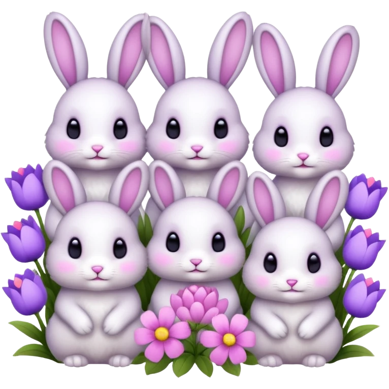 зайщики  з квітами emoji