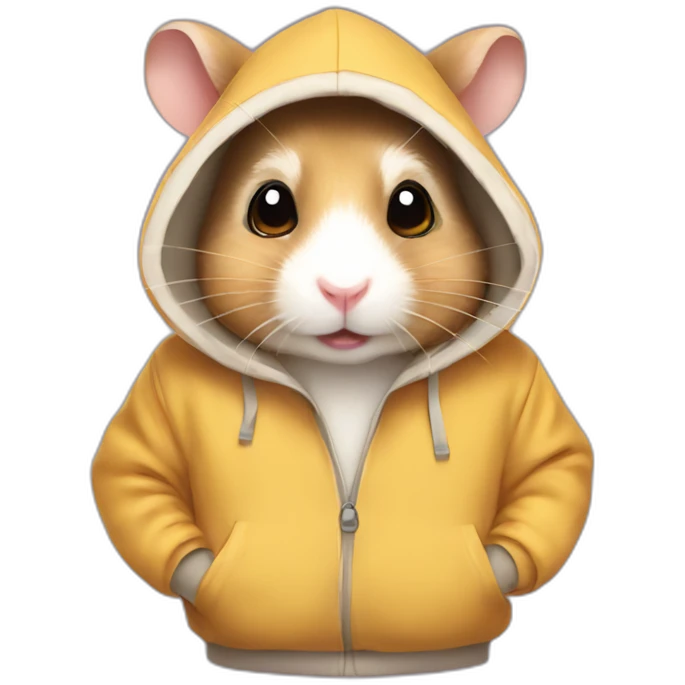 Hamster wearing a hoodie emoji