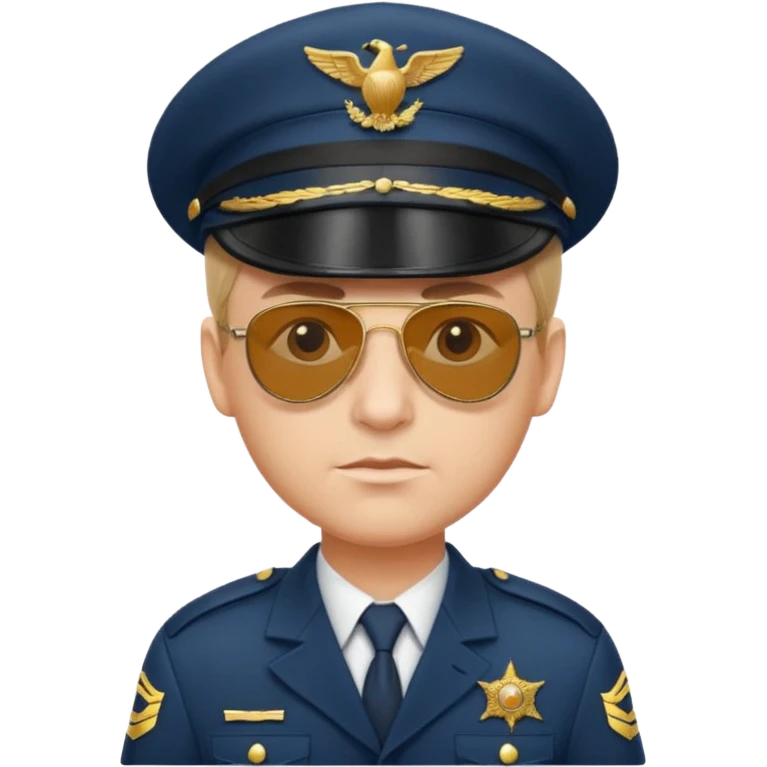Officer with peaked cap + aviator sunglasses emoji