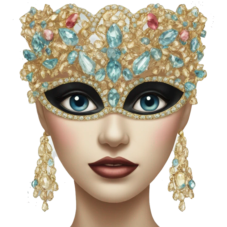 masked beauty portrait in jewels emoji