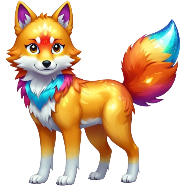 Colorful Shiny Fionbri-Falvie-sparkle-wolf-sona full body emoji
