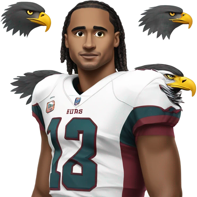 Eagle wearing a Jalen hurts jersey  emoji