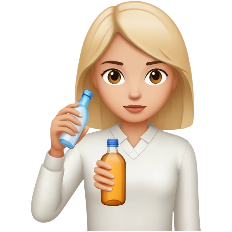 girl with bottle and attitude emoji