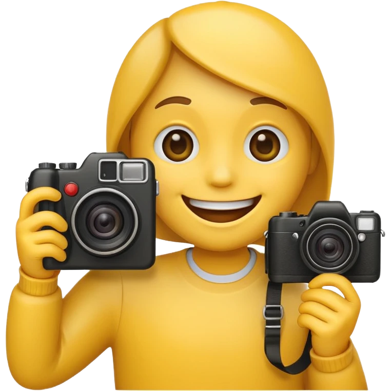 Make An Smiley Emoji Holding a Camera. emoji