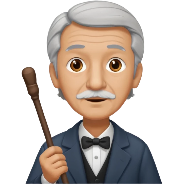 old man  music conductor with stick emoji