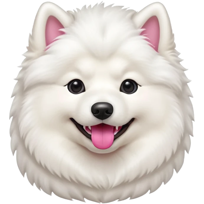 A cute dog. The dog breed should be samoyed. emoji