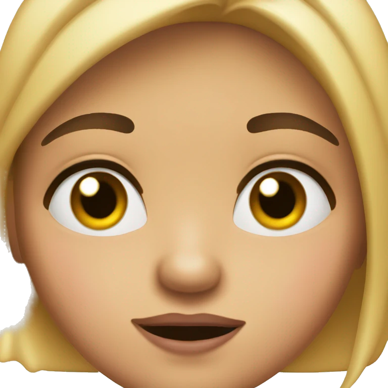 Lip bite raised eyebrow emoji