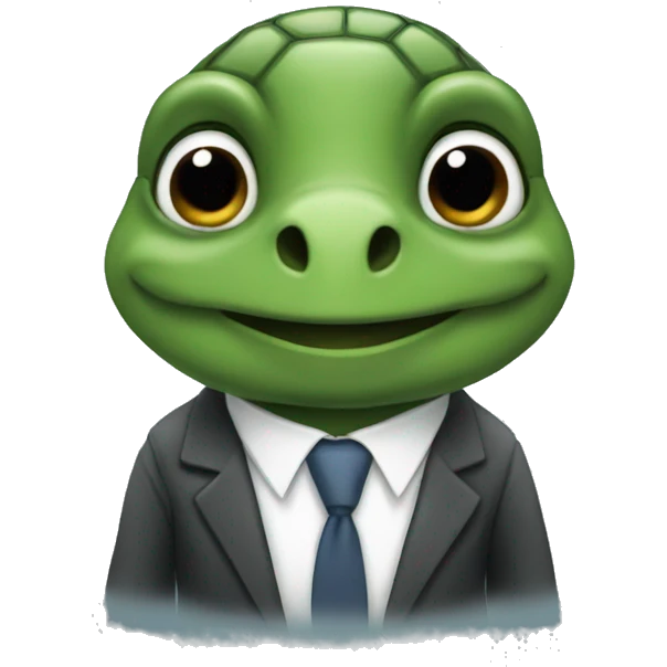 A turtle in a suit emoji