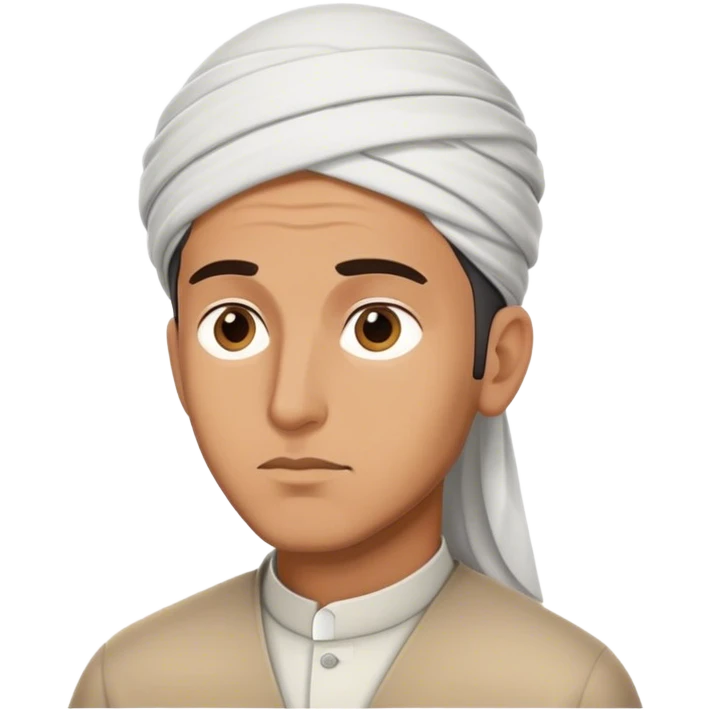 задумчивый мусульманин с вопросами над головой  emoji