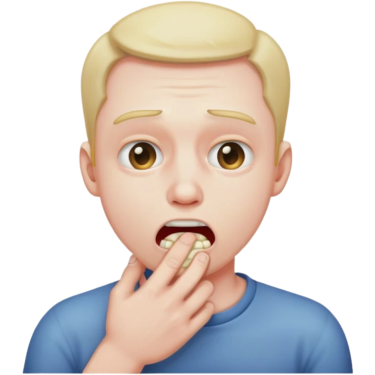 Man choking himself emoji