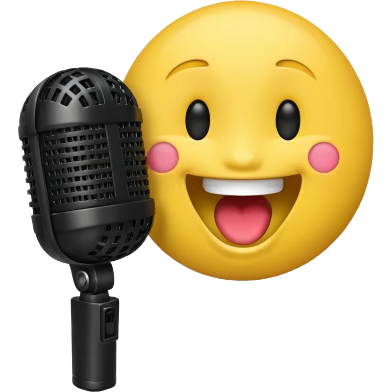 laughing face emoji next to a mic emoji