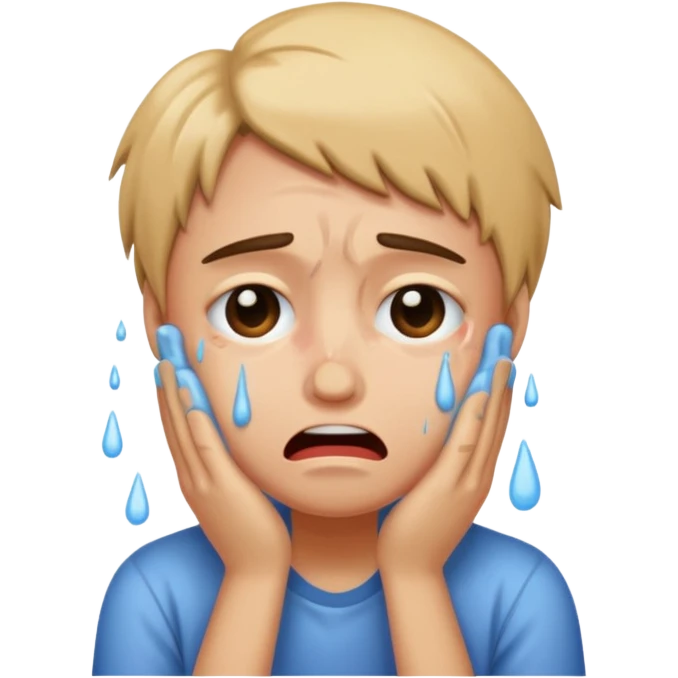 Person crying before cleaning emoji