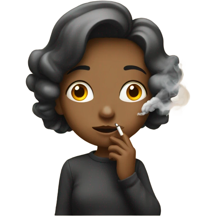 The girl smokes a cigarette emoji