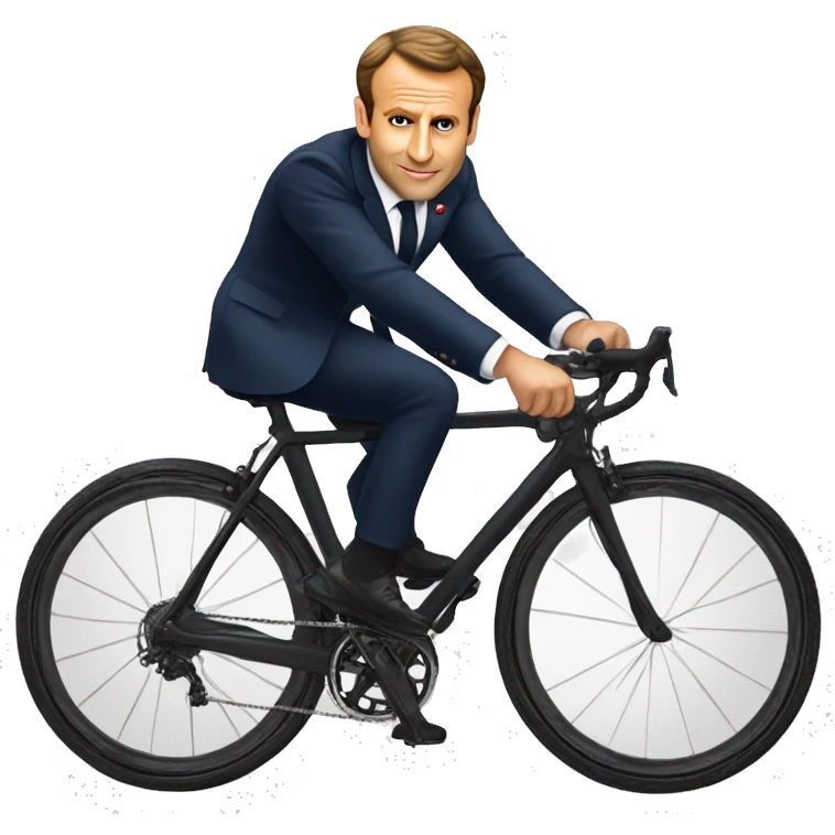 Macron en velo emoji