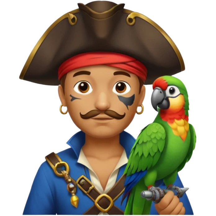 pirate and parrot emoji