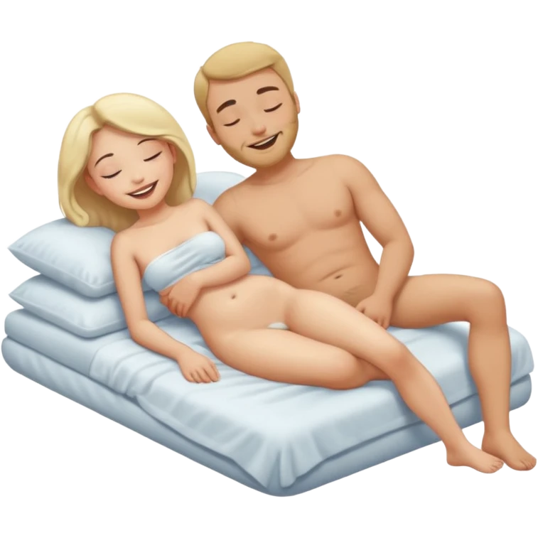 Girl Nude whole  body close up with a man sleeping and happy emoji