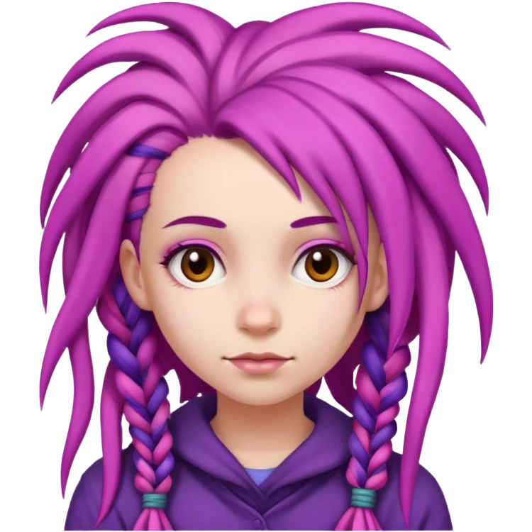 Девушка с фиолетово-розовыми дредами emoji