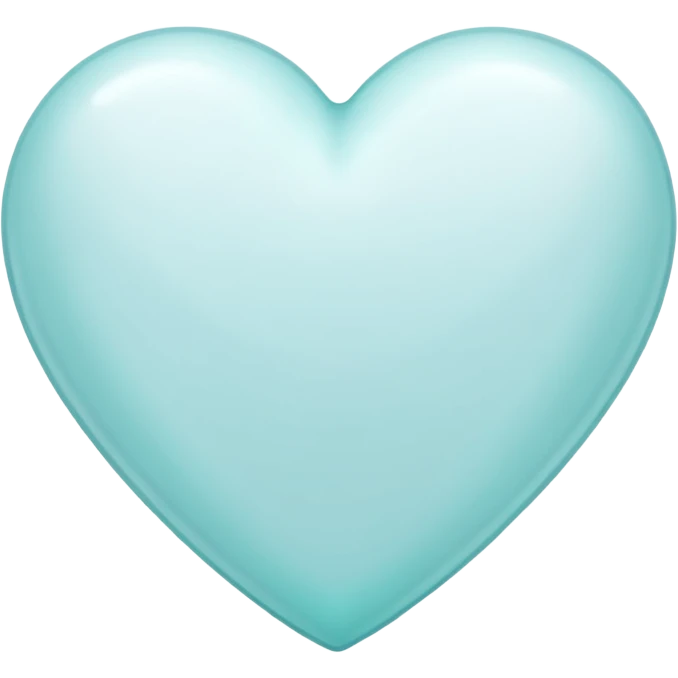 white heart with a soft teal glow emoji
