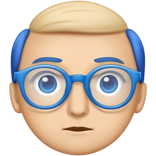 Inquisitive eyes with blue glasses resting on top of them. Minimalist, modern emoji-style design with a curious expression. emoji