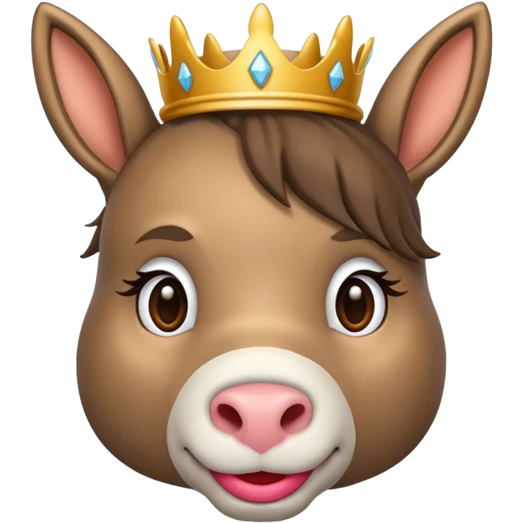 A donkey with princess lips emoji