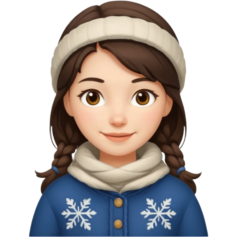brunette scandinavian girl with scandinavian clothes emoji