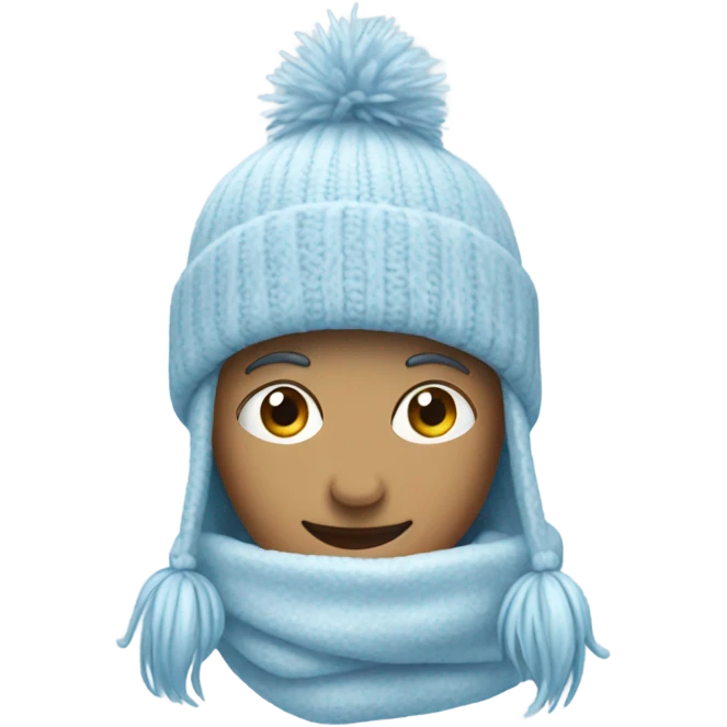 winter hat pale blue  emoji