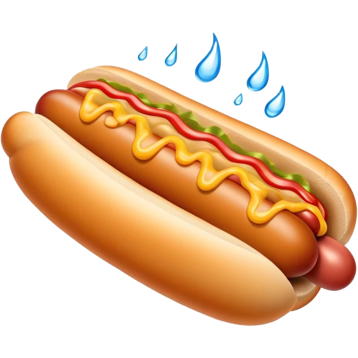 Hot dog dripping water emoji