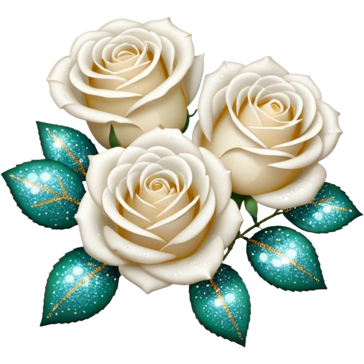 Glitter White Roses emoji