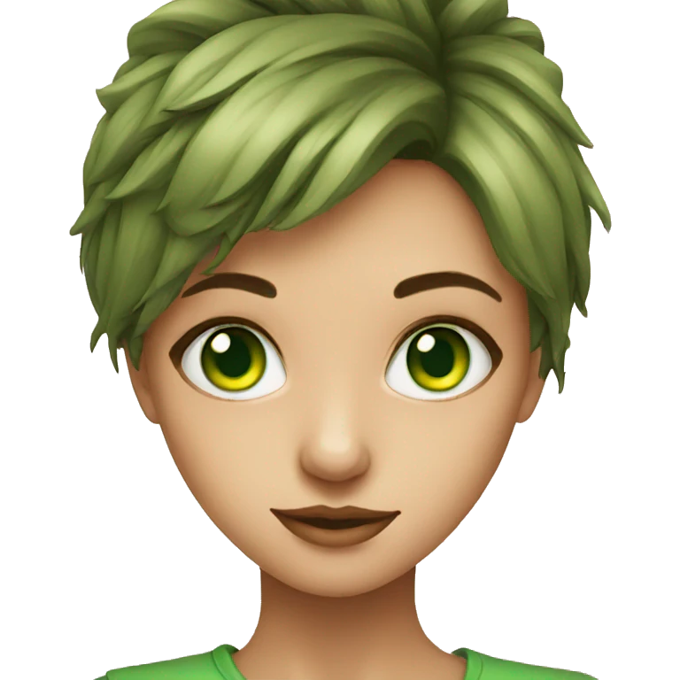 Green-eyed girl portrait emoji