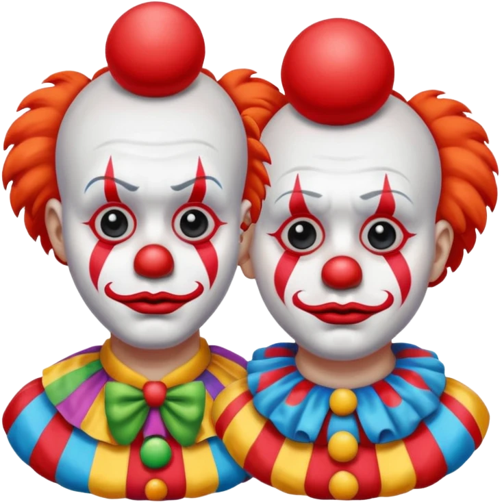 clowns with sad 😢 face without tears along with some body emoji