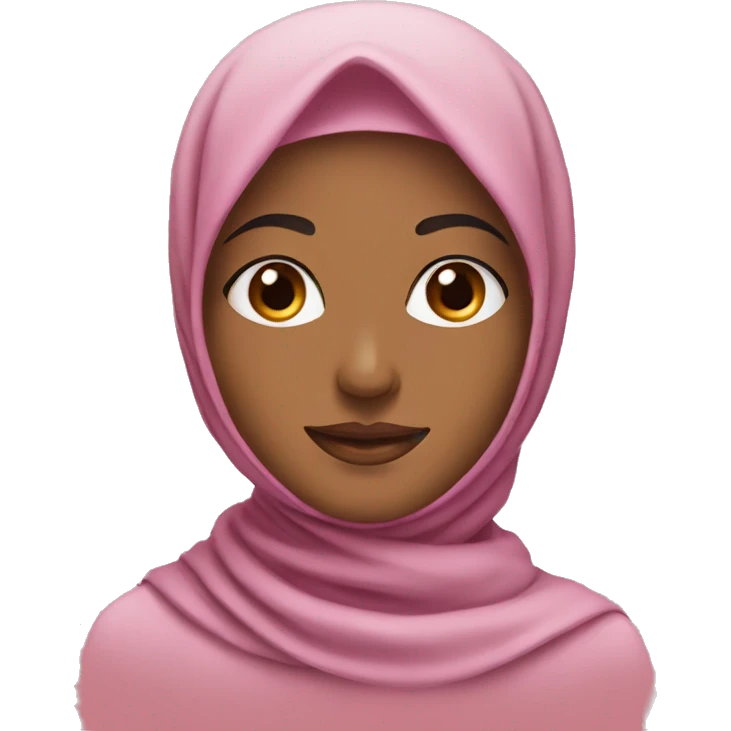 woman muslim in a pink scarf with brown eyes emoji