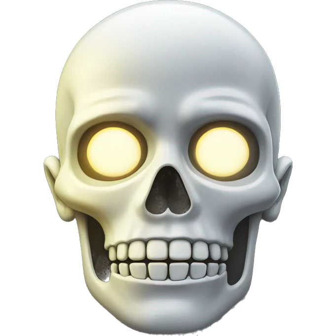 the front-facing head of a person with a glowing skull emoji