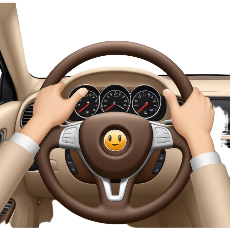 hands on the steering wheel of a car emoji