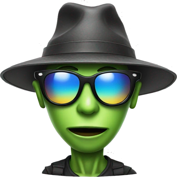 Alien with sunglasses and a hat emoji