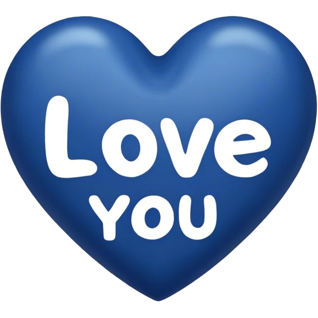 Dark Blue heart either the words I Love You Ryan emoji